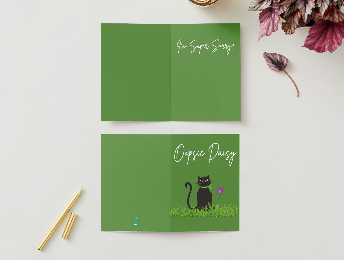 Floral Feline Apology Card | Teaching Emotional Skills for Kids - Little Nest Community