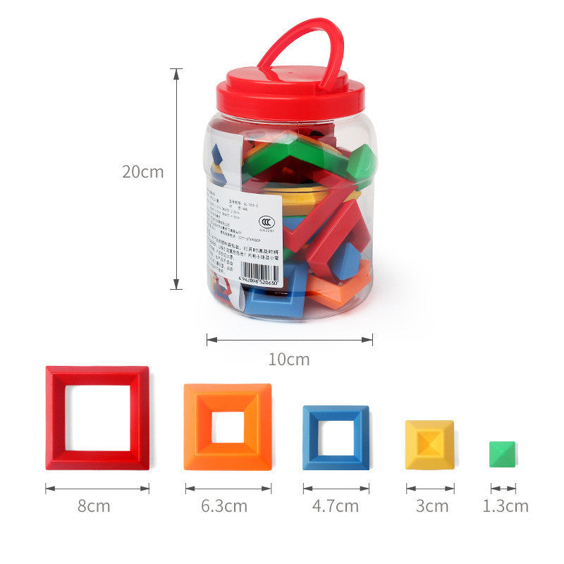 Kids Rainbow Wooden Building Blocks